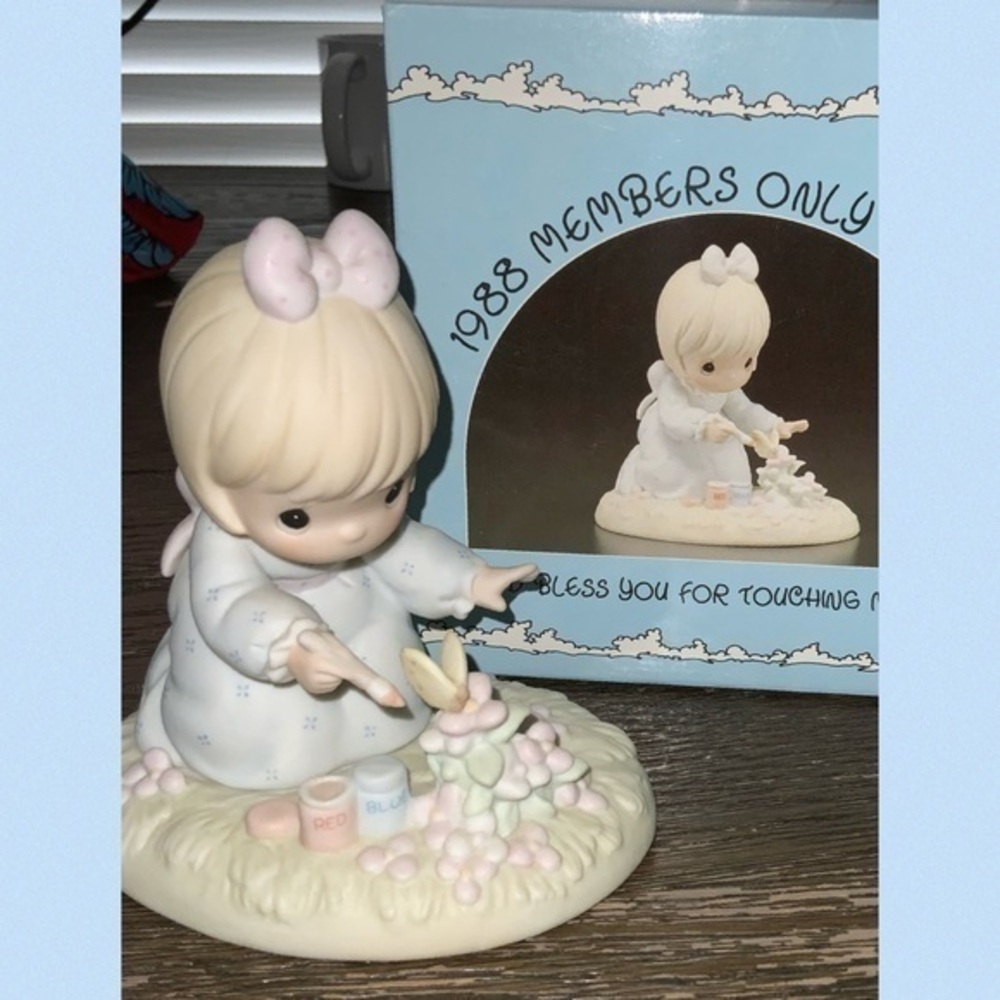 Precious Moments 1988 “God Bless You For Touching My Life” Porcelain Figurine